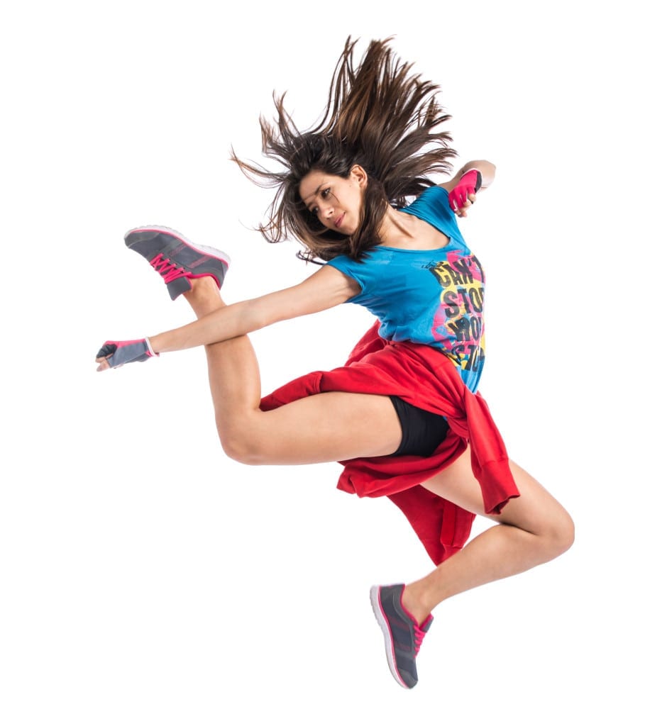 Jumping hip-hop dancer