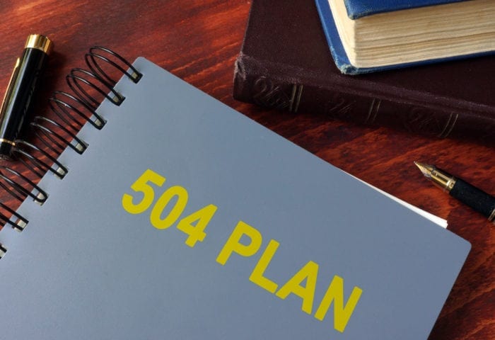 504 Plans in High School in College