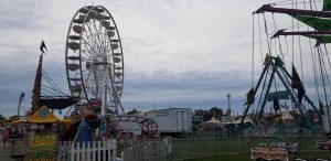 Elkhart County Fair's Midway, Ferris Wheel included!